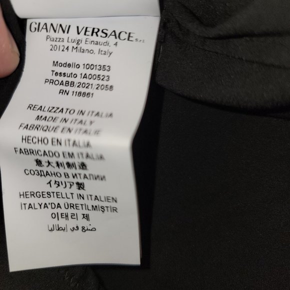 Versace Black Safety Pin Bodysuit, Size 44 - Picture 7 of 7